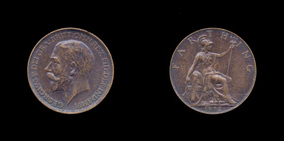 P2323__0 Farthing, Currency Farthing in Bronze of George V