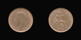 P2348 Farthing, Currency Farthing in Bronze of George V