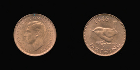 P2475 Farthing, Currency Farthing in Bronze of George VI