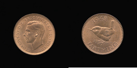P2479 Farthing, Currency Farthing in Bronze of George VI