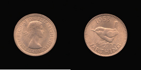 P2520 Farthing, Currency Farthing in Bronze of Elizabeth II