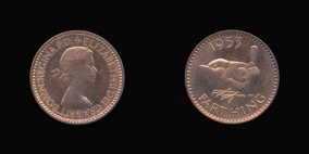 P2522__0 Farthing, Proof Farthing in Bronze of Elizabeth II