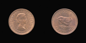 P2525 Farthing, Currency Farthing in Bronze of Elizabeth II