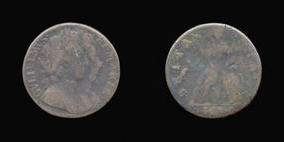 S3453__0 Farthing, Currency Farthing in Copper of William III and Mary II