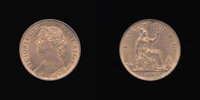 S3958__0 Farthing, Currency Farthing in Bronze of Victoria