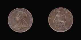 S3963__0 Farthing, Currency Farthing in Bronze of Victoria