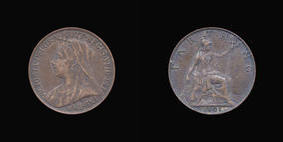 S3964__0 Farthing, Currency Farthing in Bronze of Victoria