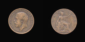 S4060-A__0 Farthing, Currency Farthing in Bronze of George V