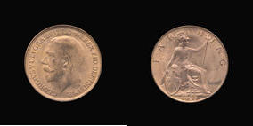 S4060-B__0 Farthing, Currency Farthing in Bronze of George V