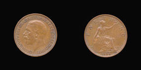 P2363 Farthing, Currency Farthing in Bronze of George V
