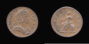 P0911__0 Farthing, Currency Farthing in Copper of George III