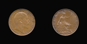P2236__0 Farthing, Currency Farthing in Bronze of Edward VII