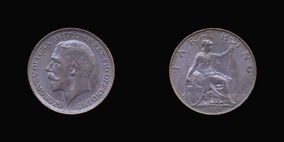 P2322 Farthing, Currency Farthing in Bronze of George V