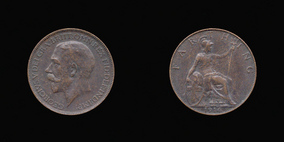 P2325 Farthing, Currency Farthing in Bronze of George V