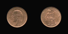 P2340 Farthing, Currency Farthing in Bronze of George V