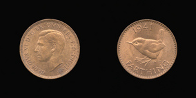 P2465 Farthing, Currency Farthing in Bronze of George VI