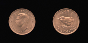 P2473 Farthing, Currency Farthing in Bronze (wartime) of George VI