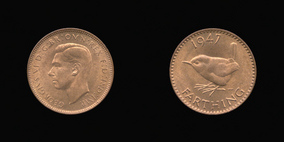 P2477 Farthing, Currency Farthing in Bronze of George VI