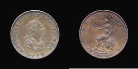 S3779__0 Farthing, Currency Farthing in Copper of George III