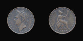 S3825__1 Farthing, Currency Farthing in Copper of George IV