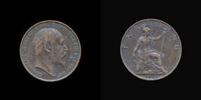 S3992-B__0 Farthing, Currency Farthing in Bronze of Edward VII