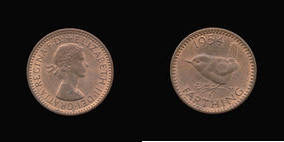 S4159__0 Farthing, Currency Farthing in Bronze of Elizabeth II